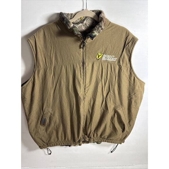 Scent Blocker Camo Sherpa Vest Mens 2 XL Reversible Wind Blocker Waterproof - Picture 6 of 12